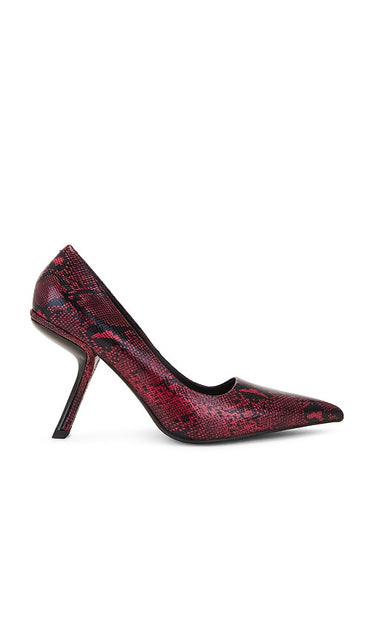 Jeffrey Campbell Sling-It2 Pump in Red | Black Red Snake Pump Heels for Women