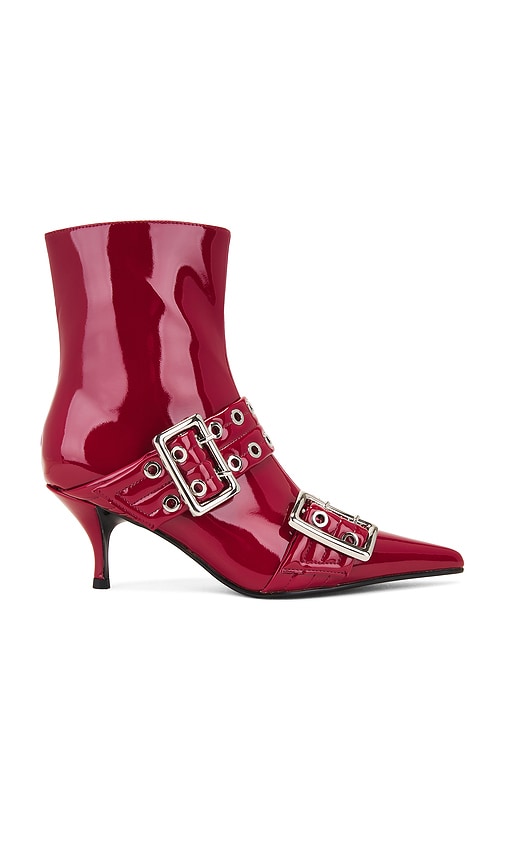 Jeffrey Campbell Up-2-Date Boot in Red | Red Patent Ankle Boots for Women