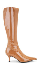 Jeffrey Campbell Distant-Hi Boot in Tan | Tan Patent Heeled Boots for Women