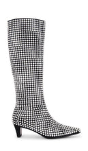 Jeffrey Campbell Outwest-KJ Boot in Black | Black Suede Silver Heeled Boots for Women