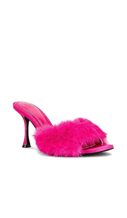 JLO Jennifer Lopez x REVOLVE Bowery Faux Mink Mule in Fuchsia