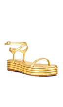 JLO Jennifer Lopez x REVOLVE Irving Sandal in Metallic Gold