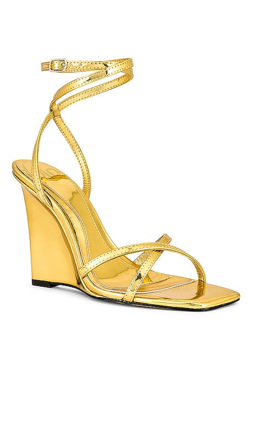 JLO Jennifer Lopez x REVOLVE Jones Sandal in Metallic Gold