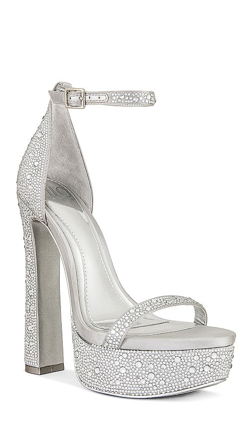 JLO Jennifer Lopez x REVOLVE Rodeo Sandal in Metallic Silver