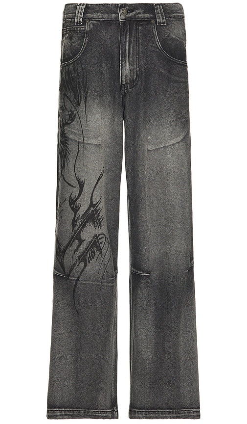 Jaded London Lazy Willy Denim Jeans in Black