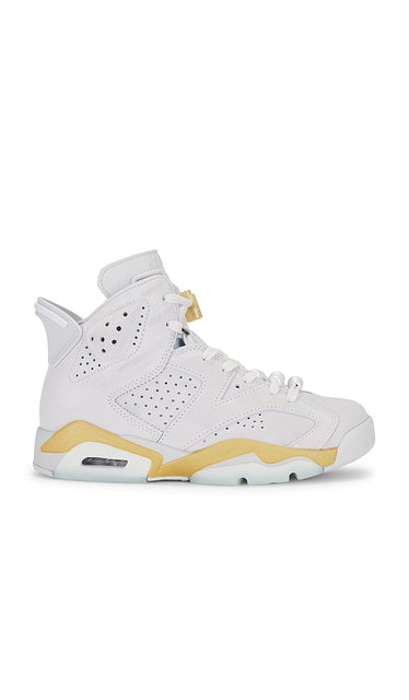 Jordan Air Jordan 6 Retro Sneaker in Metallic Gold, yellow,white | Pure Platinum  Glacier Blue  & Metallic  Low Top Sneakers for Women