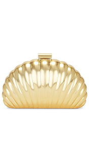 SIMKHAI Monet Shell Clutch in Metallic Gold