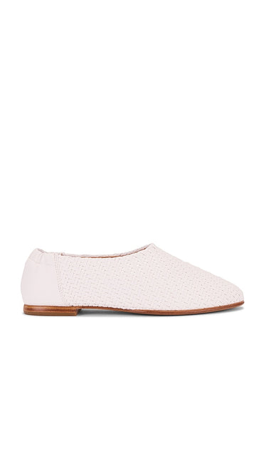SIMKHAI Eden Woven Ballet Flat in Ivory | Ivory Ballet Flats for Women