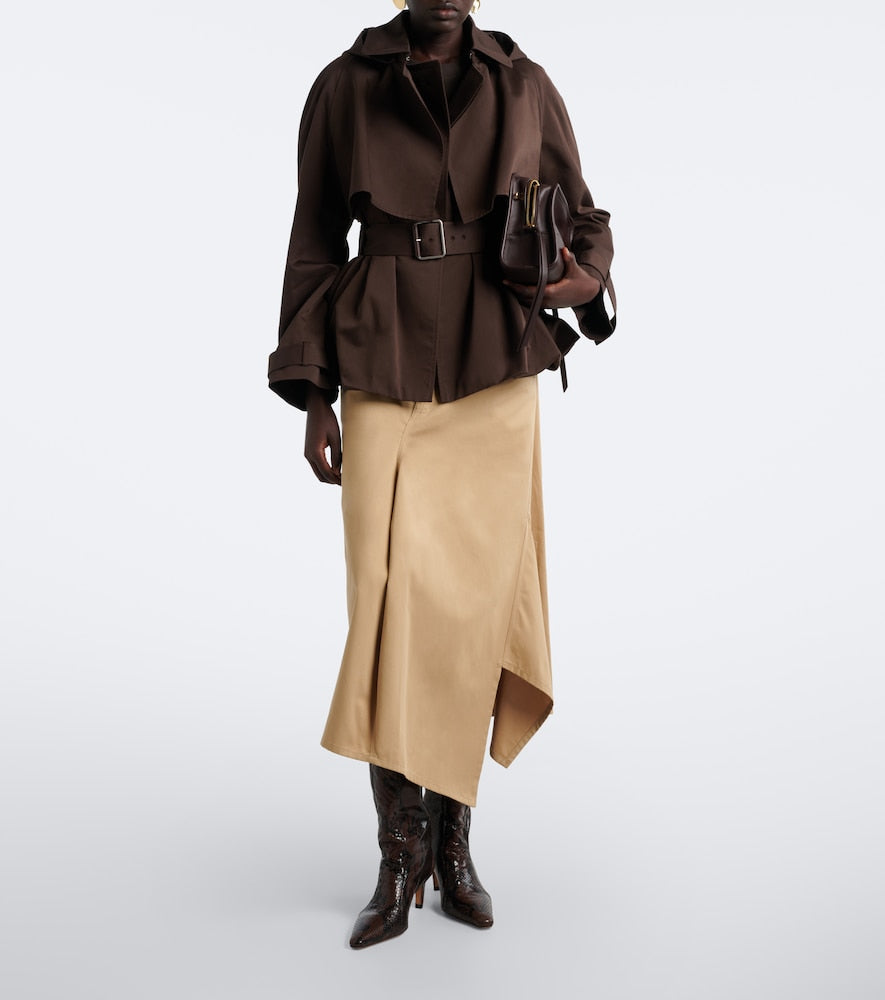 Brown JUDE Cave snake-effect leather mid-calf boots - Mid Heels