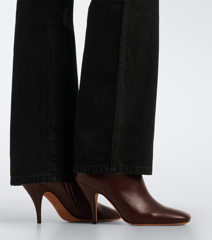 JUDE Credo leather ankle boots - Burgundy High Heels