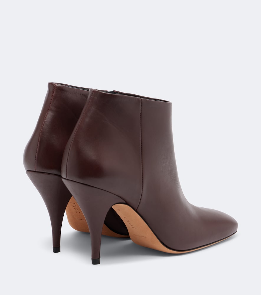 JUDE Credo leather ankle boots - Burgundy High Heels