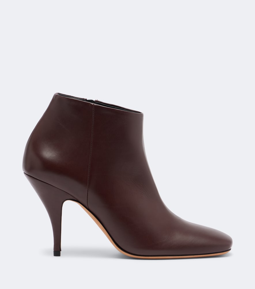 JUDE Credo leather ankle boots - Burgundy High Heels