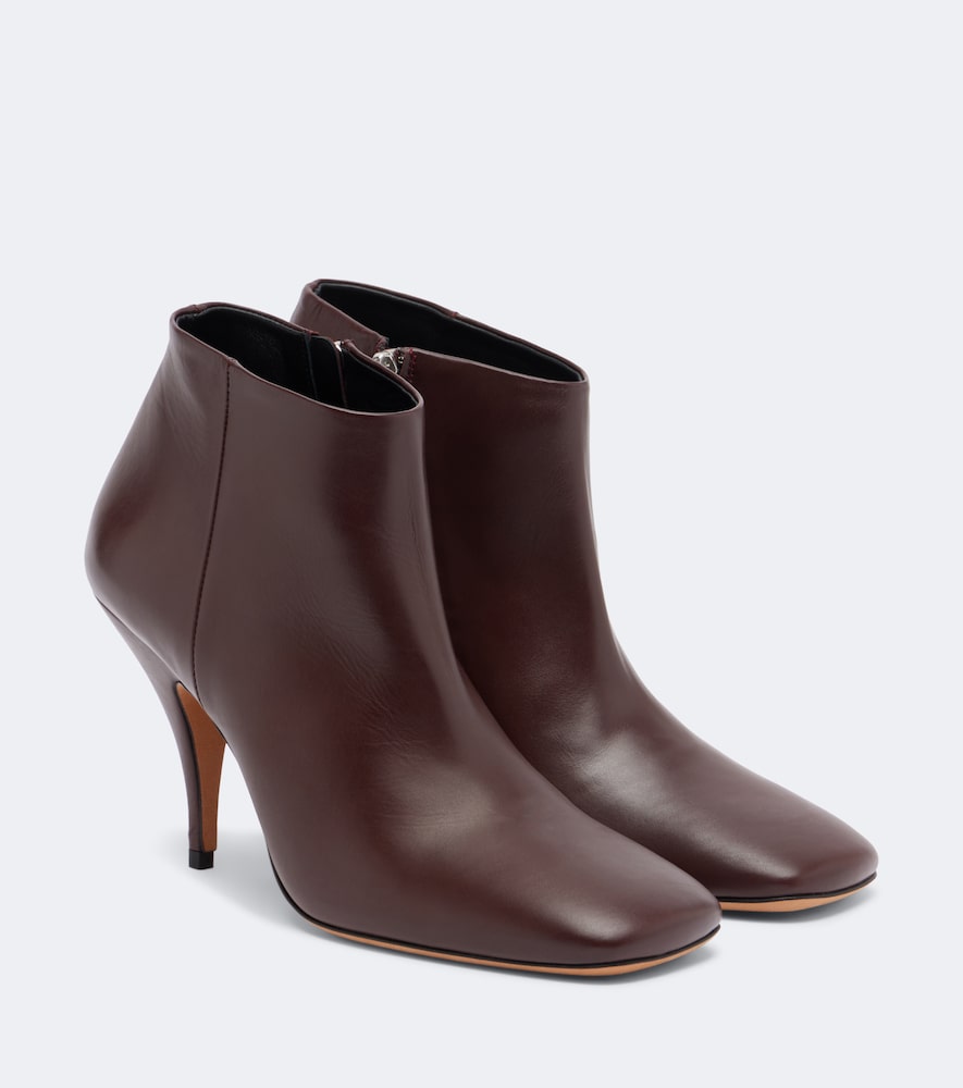 JUDE Credo leather ankle boots - Burgundy High Heels