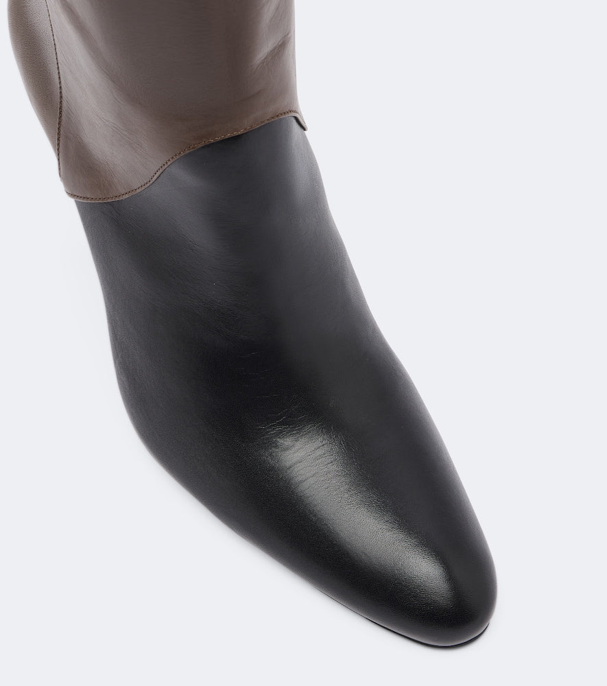 JUDE Edita leather knee-high boots (Brown) - Knee-high Boots
