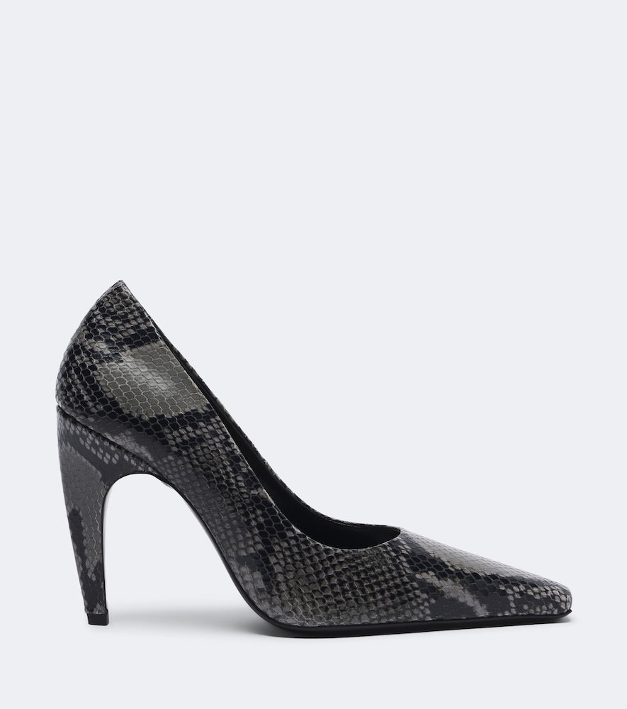 JUDE Fame snake-effect leather pumps in Grey - High-Heel Pumps