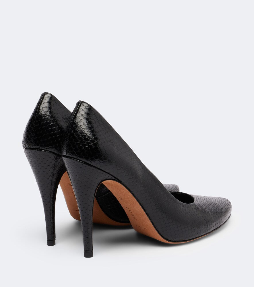 Black JUDE Jerry snake-effect leather pumps - High-Heel Pumps