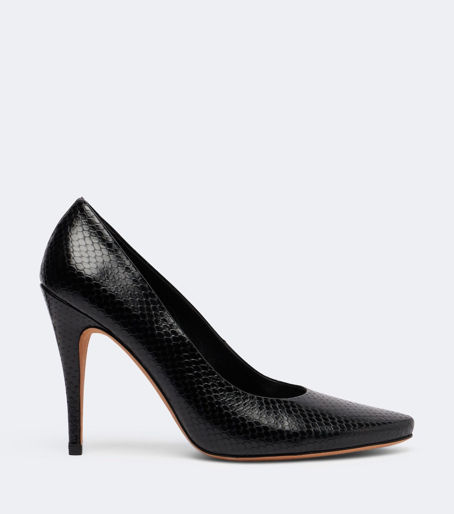 Black JUDE Jerry snake-effect leather pumps - High-Heel Pumps
