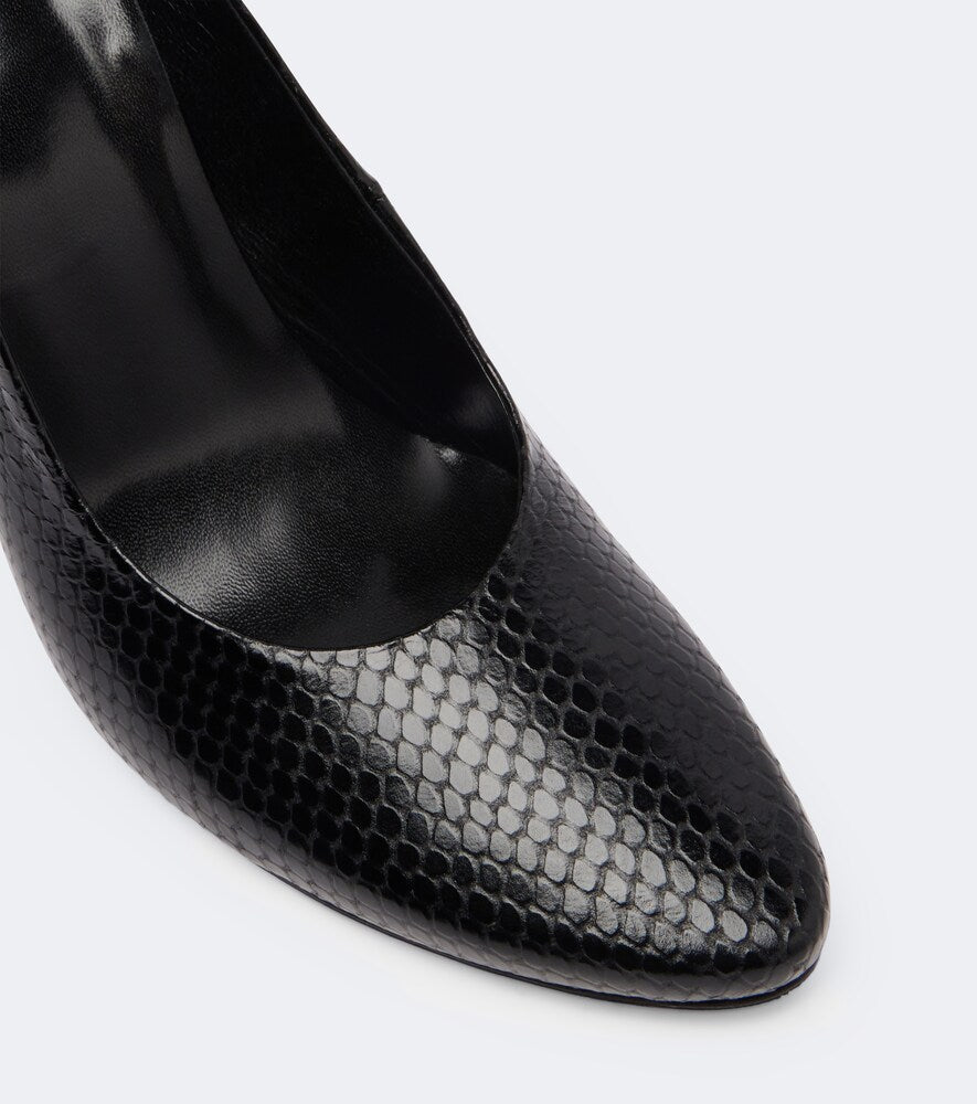 Black JUDE Jerry snake-effect leather pumps - High-Heel Pumps