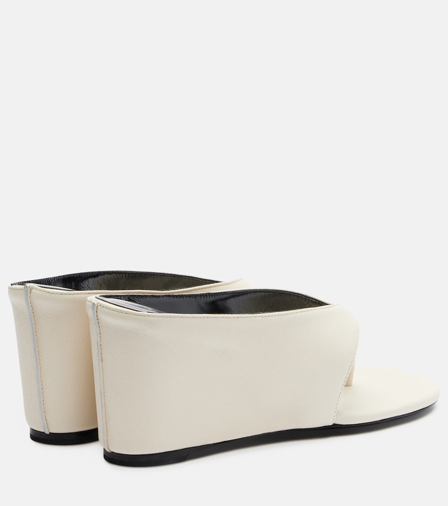 White JUDE Yaga leather wedge thong sandals - Heeled Sandals