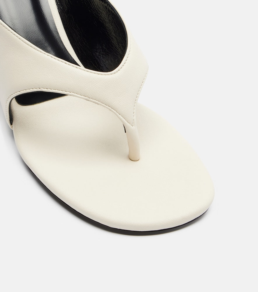 White JUDE Yaga leather wedge thong sandals - Heeled Sandals