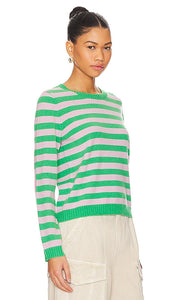 JUMPER 1234 Stripe Love Patch Crew in Green