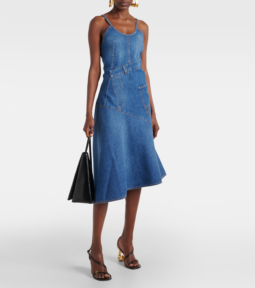 JW Anderson Asymmetric denim midi dress