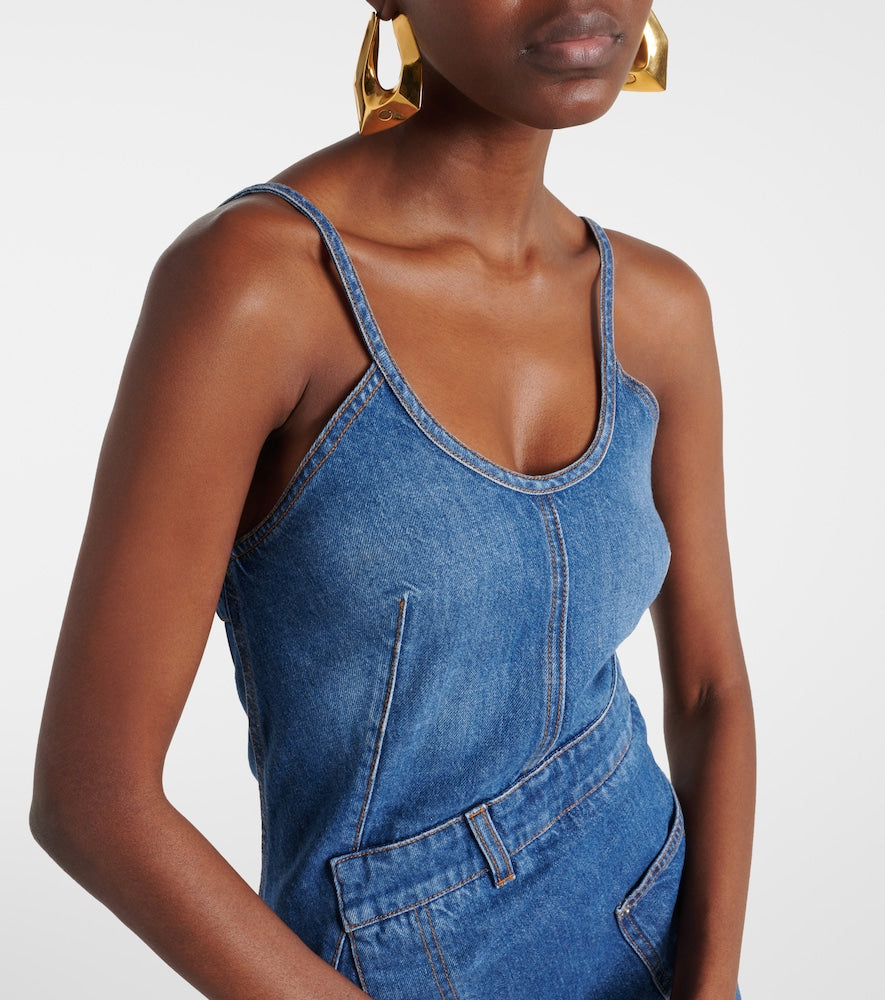 JW Anderson Asymmetric denim midi dress