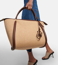 JW Anderson Bumper Large raffia tote bag