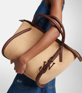 JW Anderson Bumper Large raffia tote bag