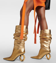 JW Anderson Chain leather knee-high boots