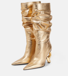 JW Anderson Chain leather knee-high boots