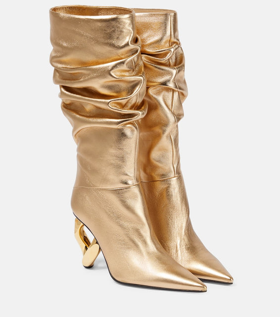 JW Anderson Chain leather knee-high boots