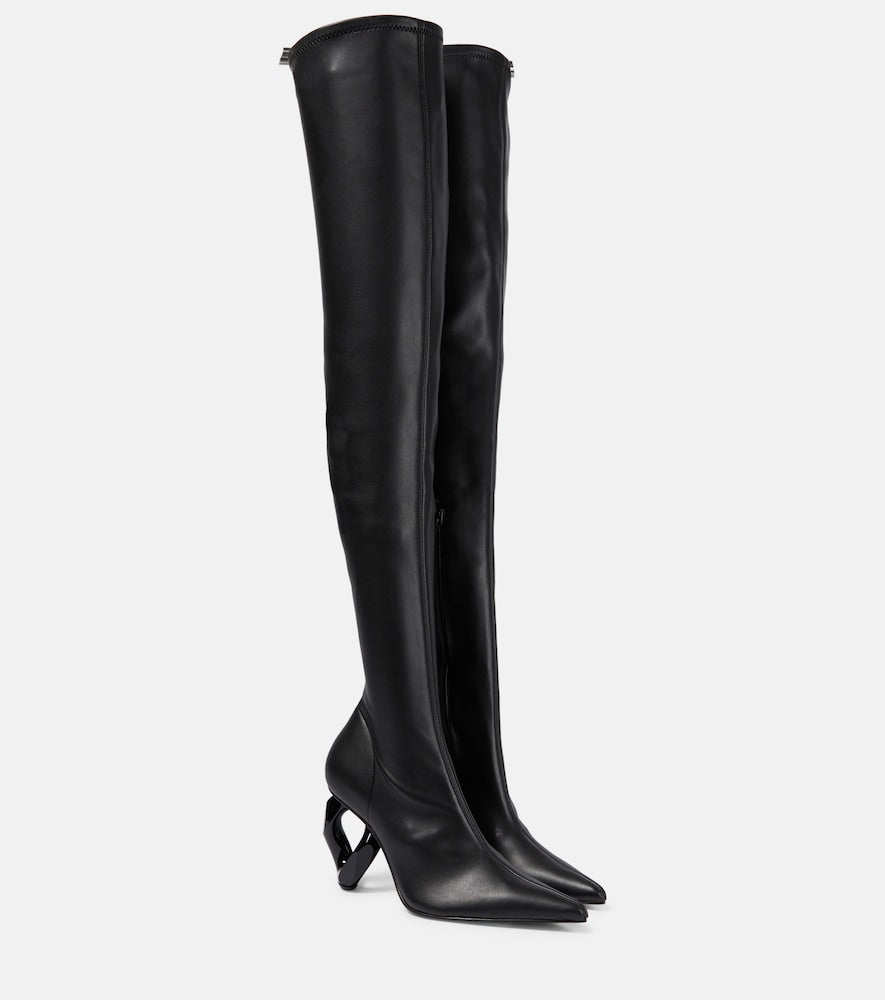 JW Anderson Chain over-the-knee leather boots - JW Anderson 链条过膝皮靴