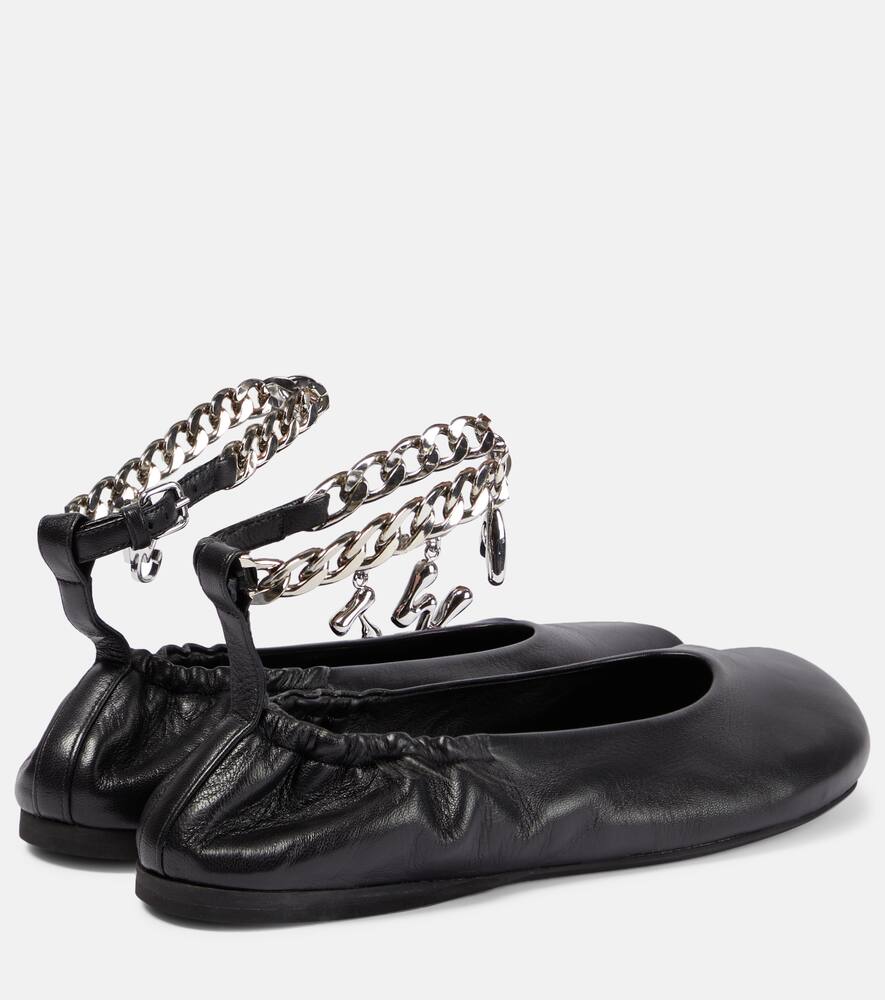 JW Anderson Charm leather ballet flats
