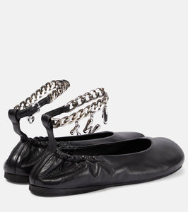 JW Anderson Charm leather ballet flats