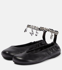 JW Anderson Charm leather ballet flats
