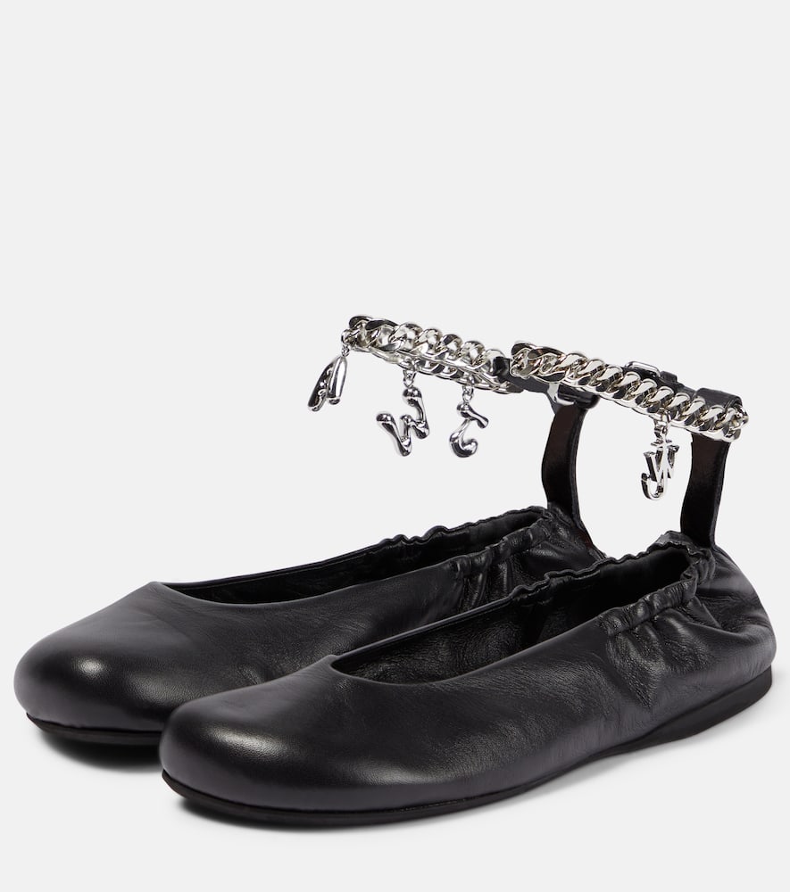 JW Anderson Charm leather ballet flats
