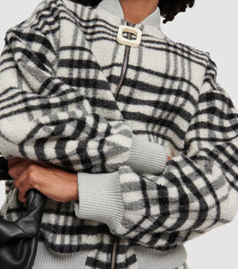 JW Anderson Checked wool-blend bomber jacket