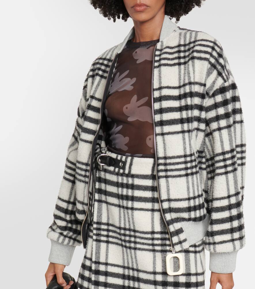 JW Anderson Checked wool-blend bomber jacket