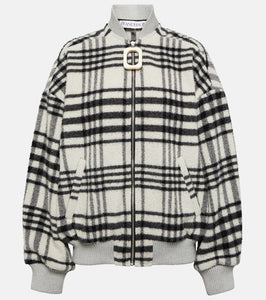 JW Anderson Checked wool-blend bomber jacket