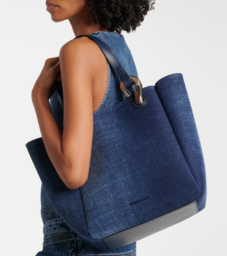 JW Anderson Corner Large denim tote bag