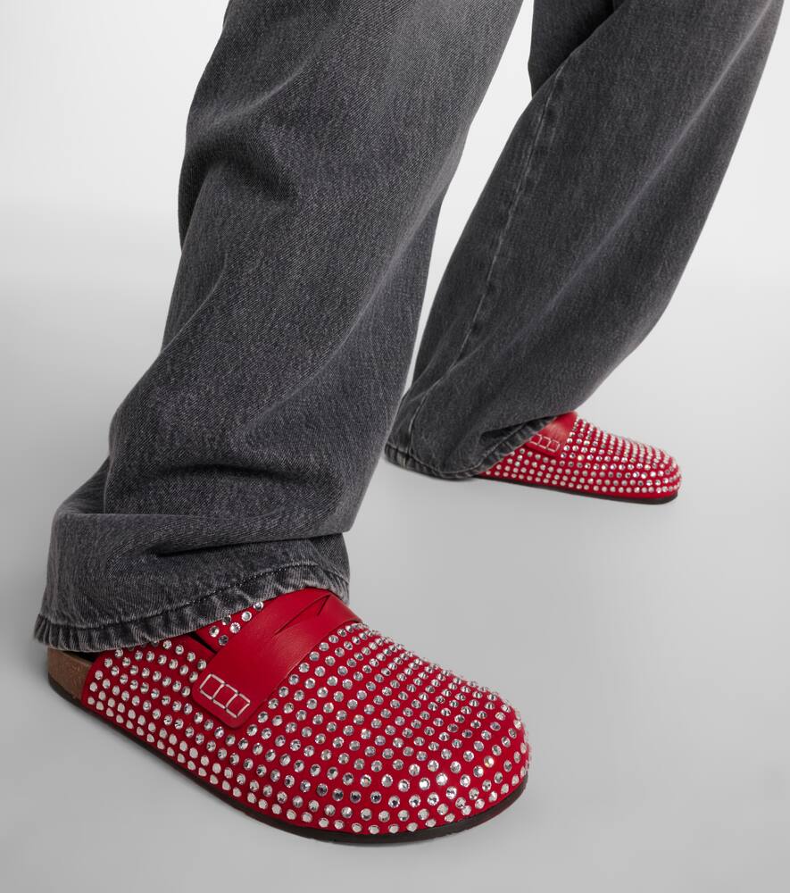 JW Anderson Crystal-embellished leather mules