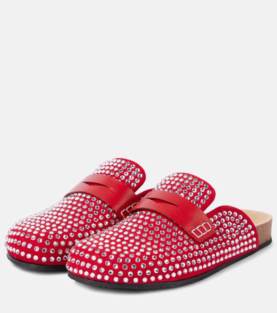 JW Anderson Crystal-embellished leather mules