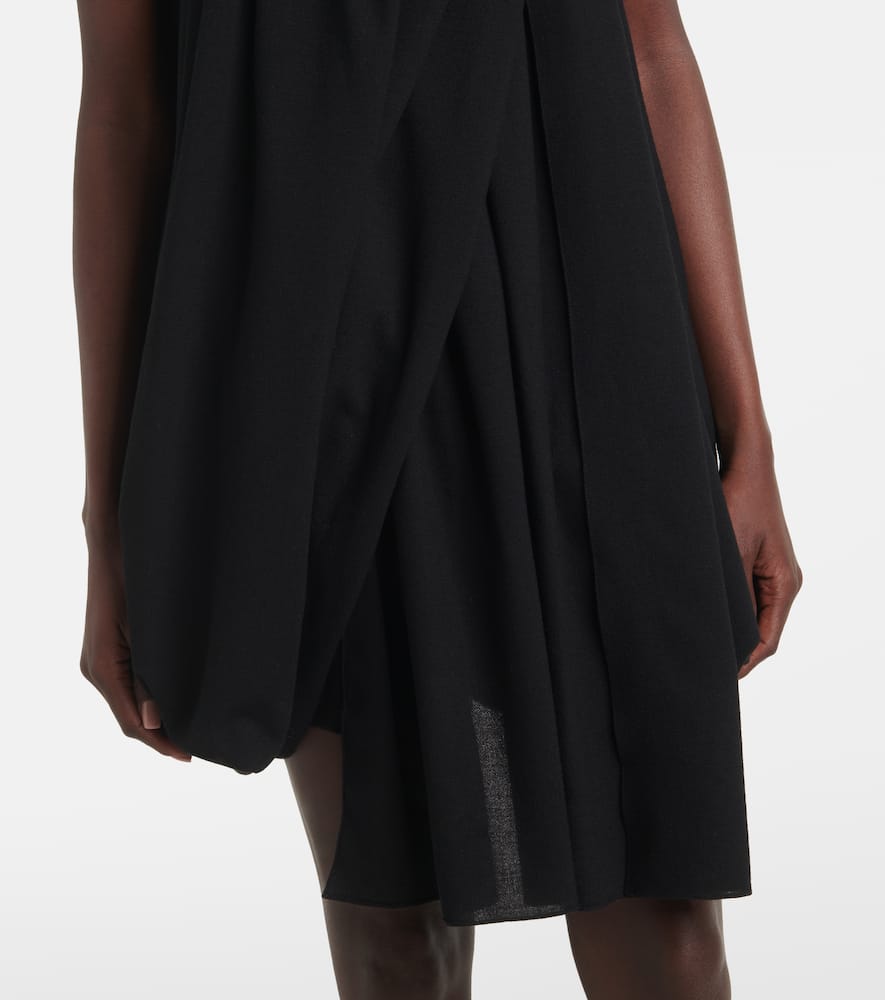 JW Anderson Draped off-shoulder wool-blend bustier dress