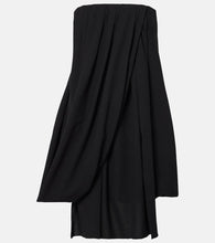 JW Anderson Draped off-shoulder wool-blend bustier dress