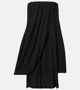 JW Anderson Draped off-shoulder wool-blend bustier dress