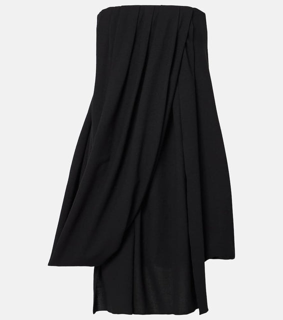 JW Anderson Draped off-shoulder wool-blend bustier dress