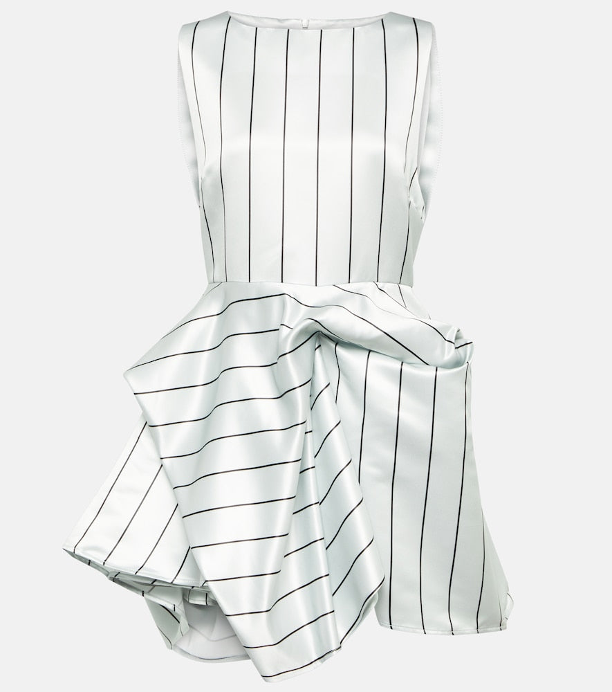 JW Anderson Draped striped minidress. JW Anderson 垂褶条纹迷你连衣裙
