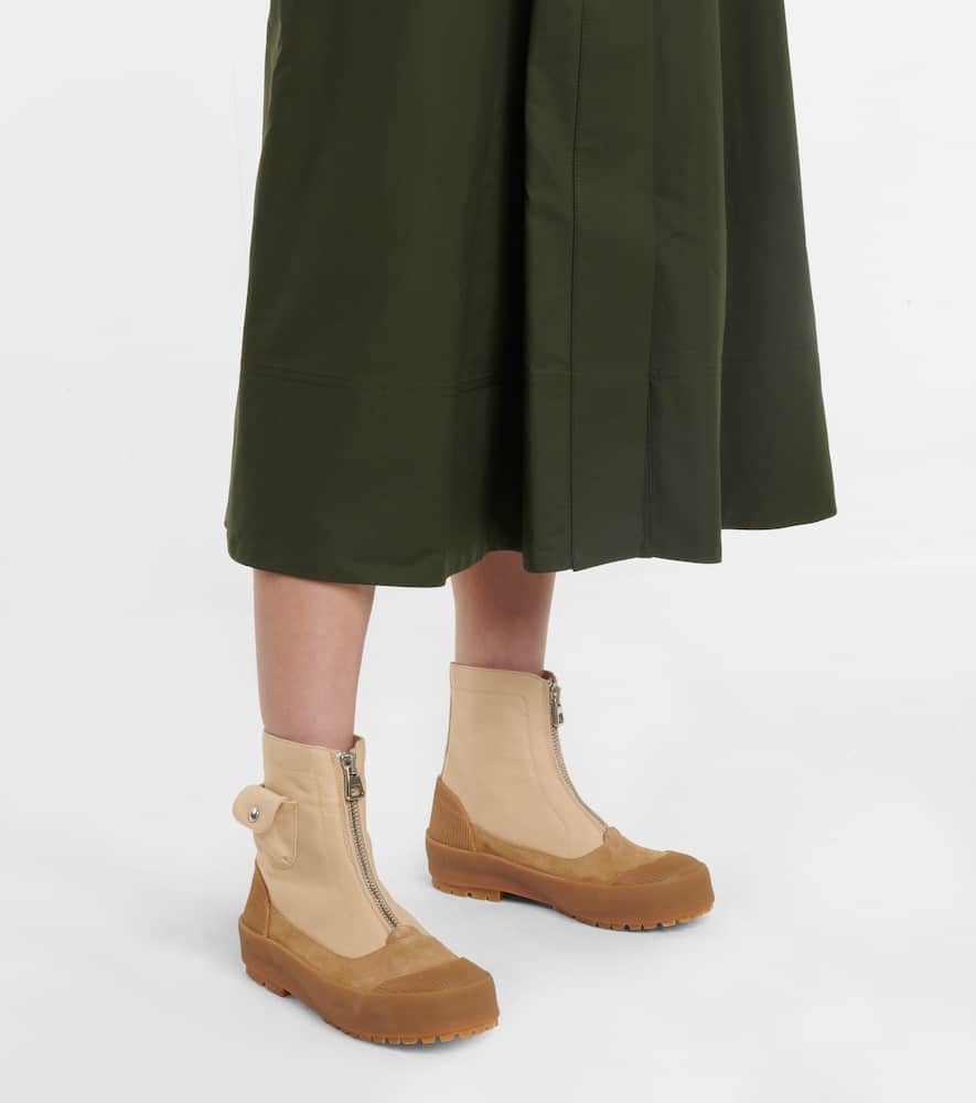 JW Anderson Duck suede-trimmed ankle boots
