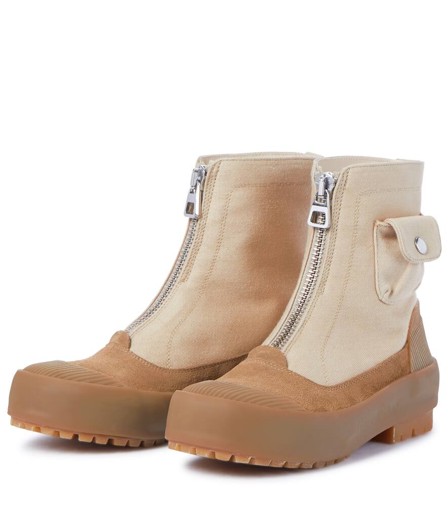 JW Anderson Duck suede-trimmed ankle boots